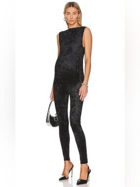 BUMPSUIT Velvet Gia bodysuit - Medium Black Crushed Velvet